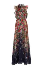Lela Rose Ruffle Halter Neck Gown