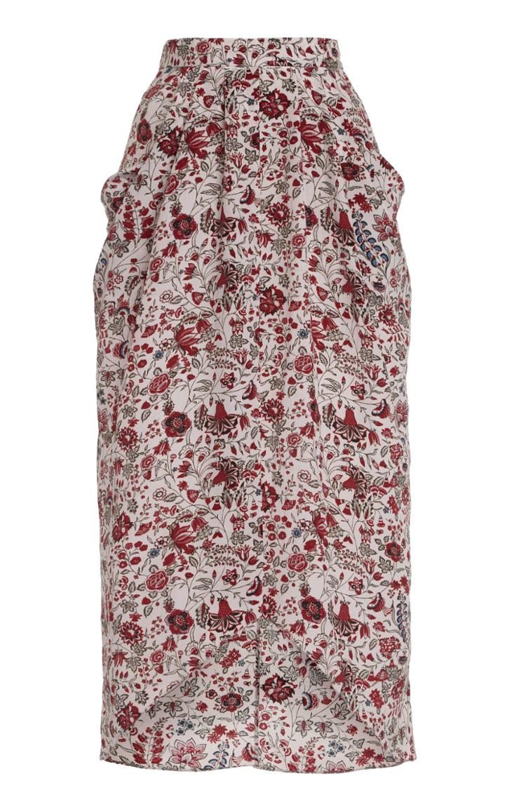 Moda Operandi Isabel Marant Ginkinali Floral-print Silk Skirt