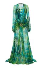 Moda Operandi Versace Jungle Print Silk Dress Size: 38