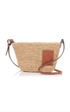 Loewe Leather-trimmed Raffia Crossbody Bag