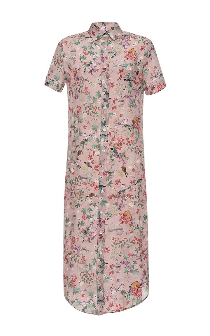 Stella Jean Risolutiva Printed Short Sleeve Shirt Dress