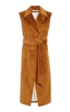 Moda Operandi Veronica Beard Fayette Belted Cotton Corduroy Double-breasted Vest
