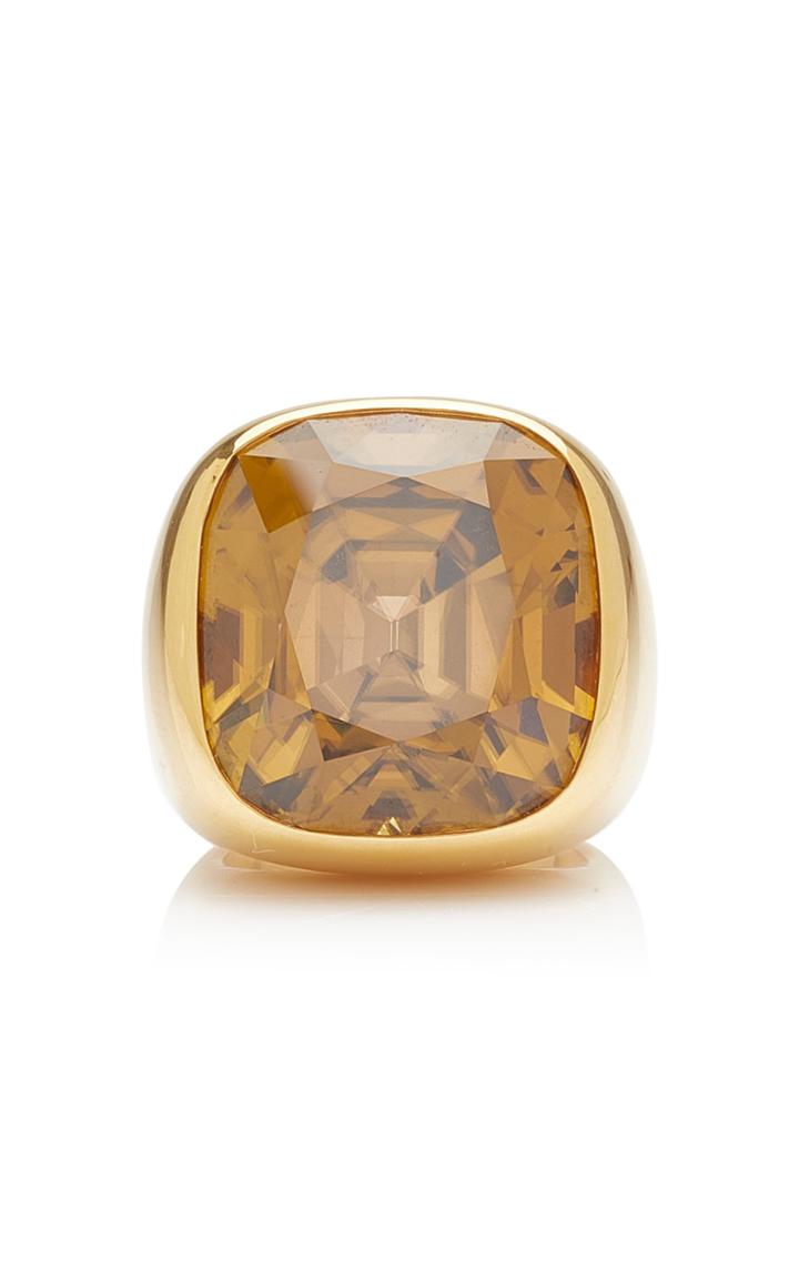 Moda Operandi Stephen Russell One Of A Kind 20k Rose Gold And Golden Zircon Ring