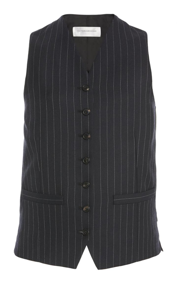 Moda Operandi Victoria Beckham Pinstriped Wool Vest