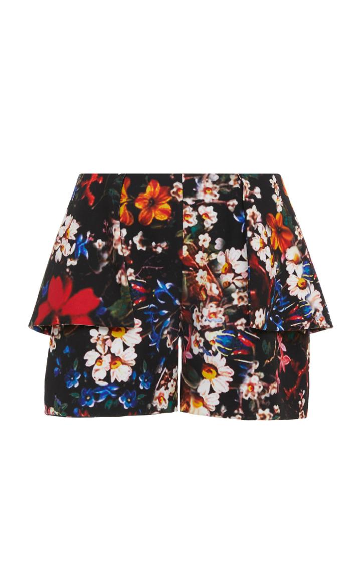 Elie Saab Floral Cady Mini Short