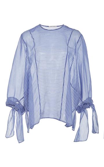 Perret Schaad Enno Striped Crop Sleeve Blouse