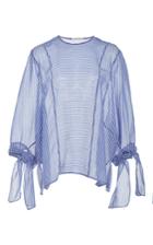 Perret Schaad Enno Striped Crop Sleeve Blouse