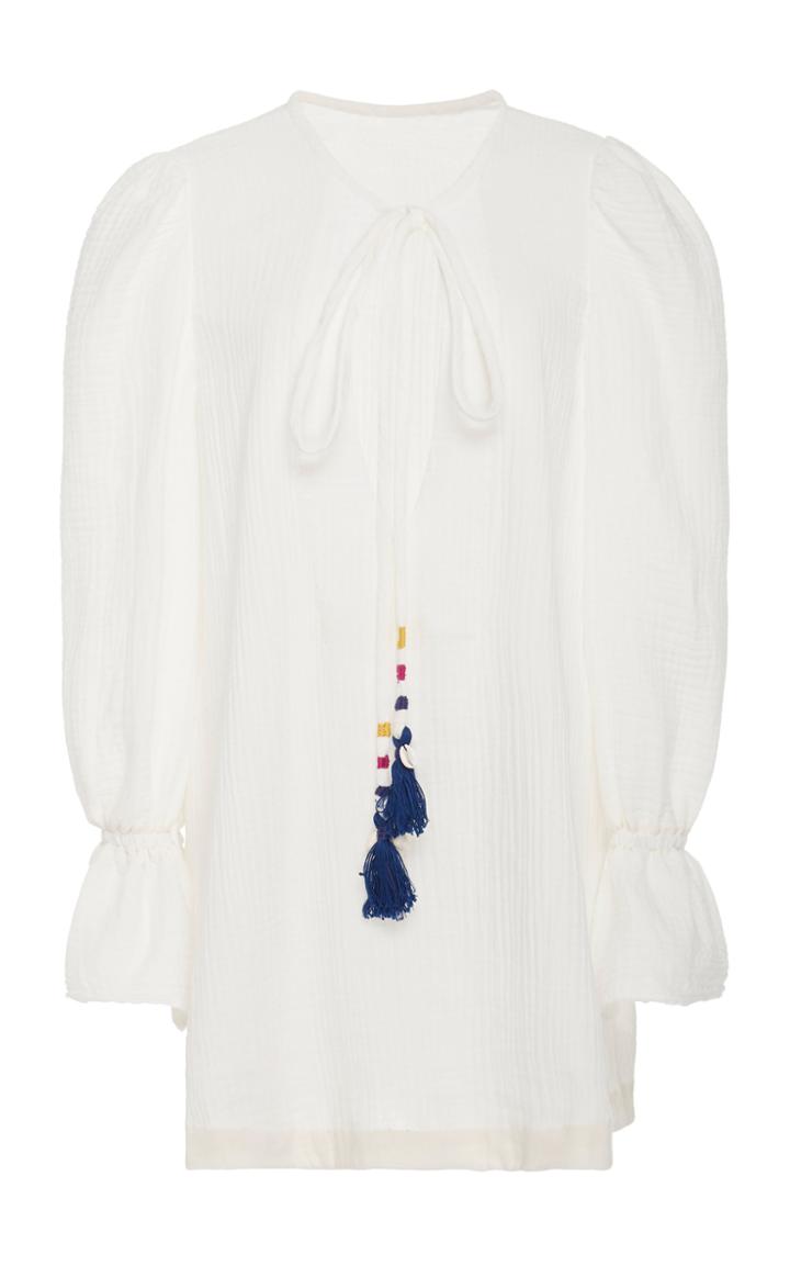 Alix Of Bohemia Loulou Tasseled Textured-cotton Dress