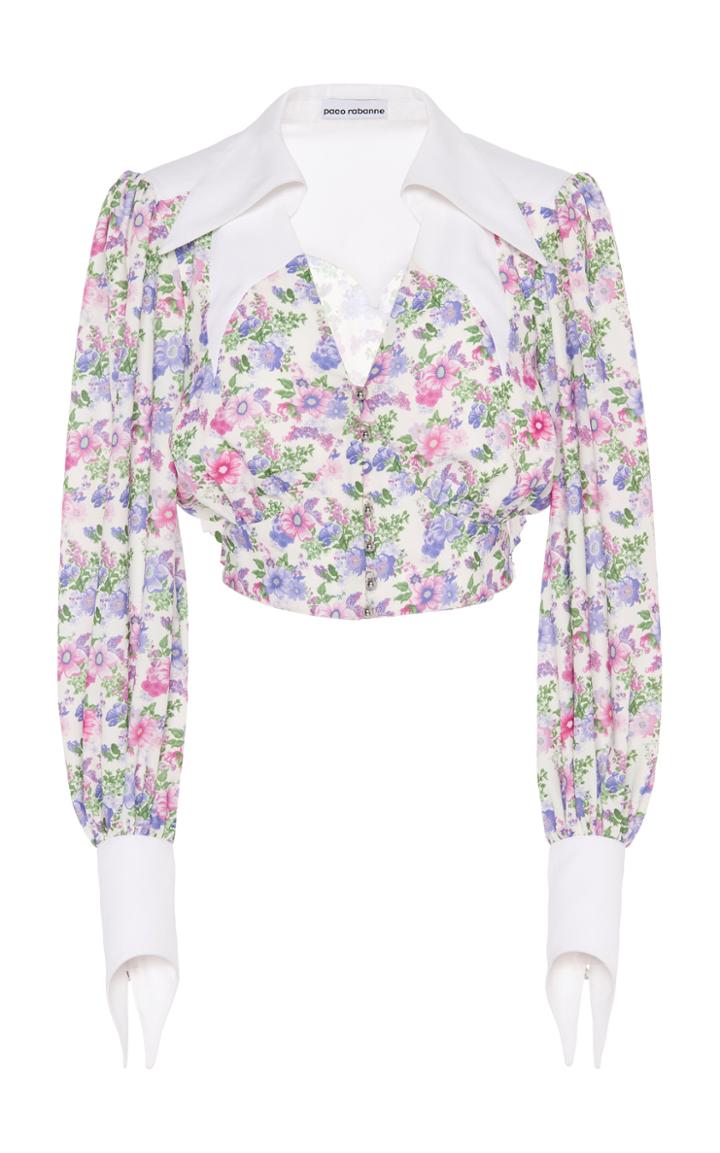 Paco Rabanne Western Floral-print Twill Blouse