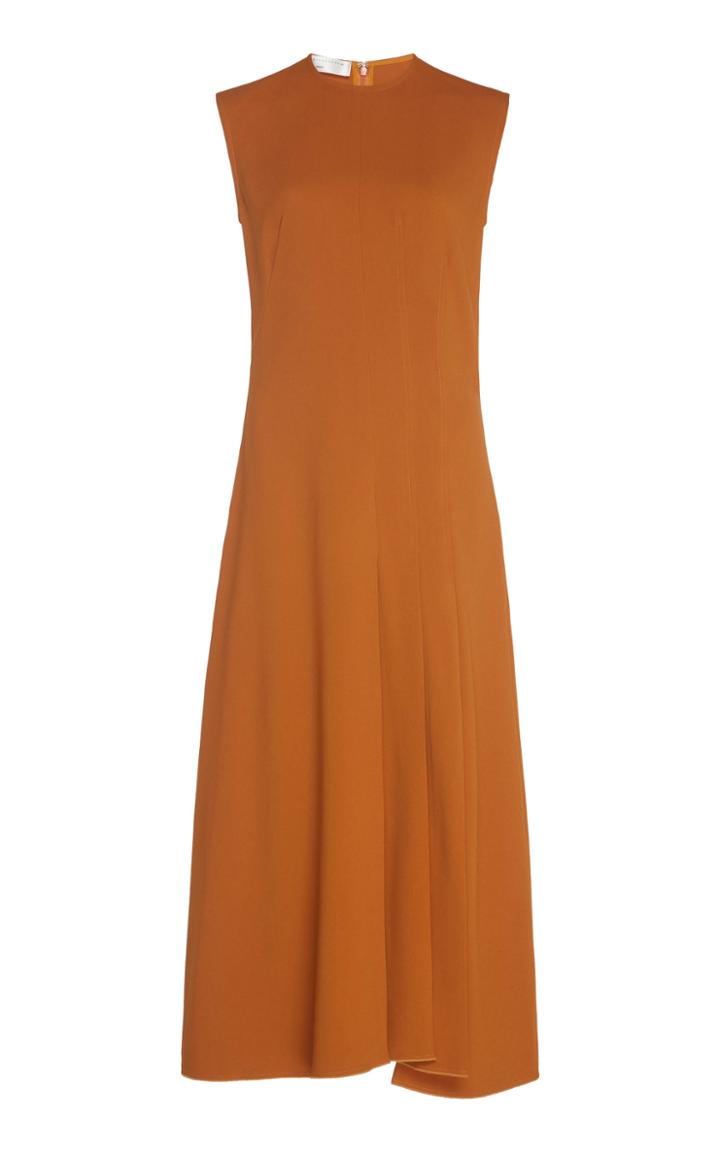 Victoria Beckham Pleated Crepe Midi Dress