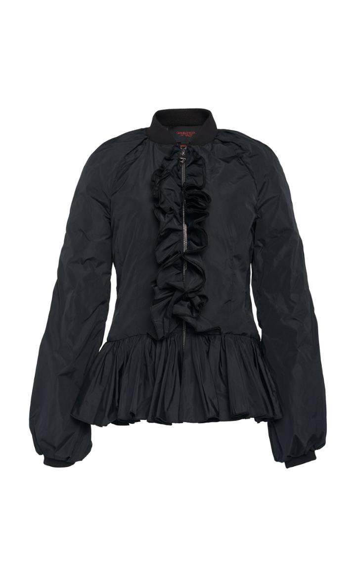 Giambattista Valli Ruffled Taffeta Peplum Jacket