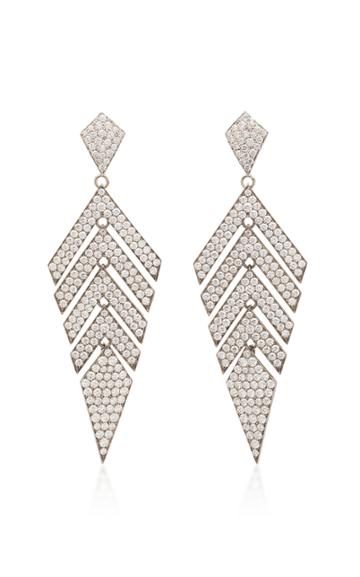 Busatti Arrow 18k White Gold Titanium And Diamond Earrings