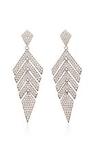 Busatti Arrow 18k White Gold Titanium And Diamond Earrings