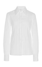 Carolina Herrera Long-sleeve Cotton-blend Tuxedo Shirt
