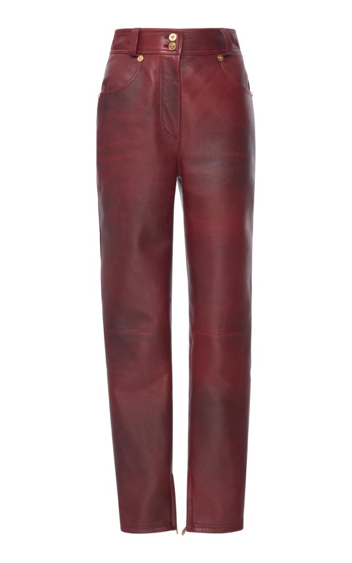 Versace Leather Straight Leg Pant