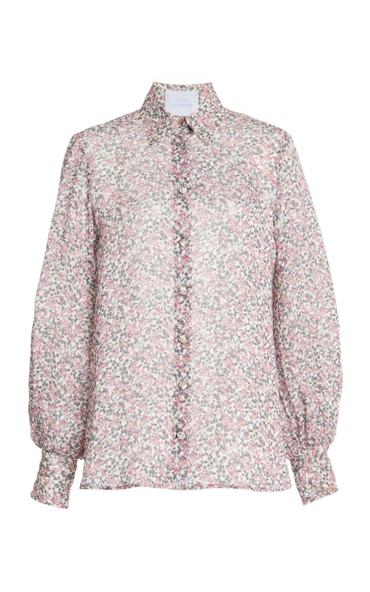 Moda Operandi Luisa Beccaria Floral-printed Chiffon Button-down Shirt