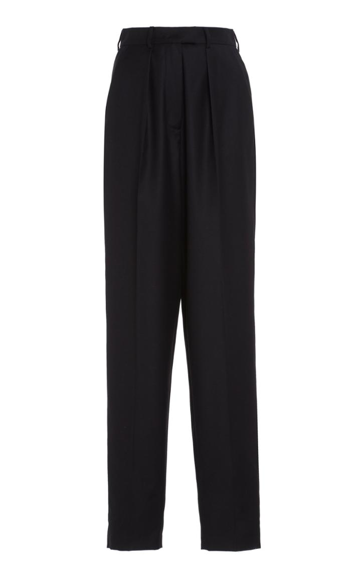 Moda Operandi Zeynep Aray Pleated Wool Tapered Pants