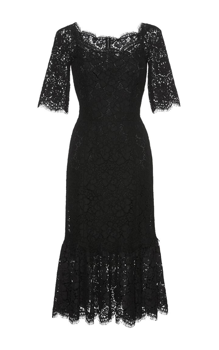 Dolce & Gabbana Ruffled Hem Lace Dress