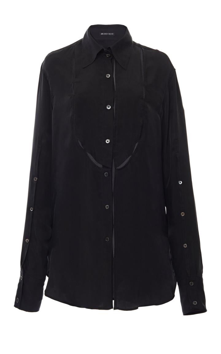 Moda Operandi Ann Demeulemeester Cutout Crepe De Chine Top Size: 34