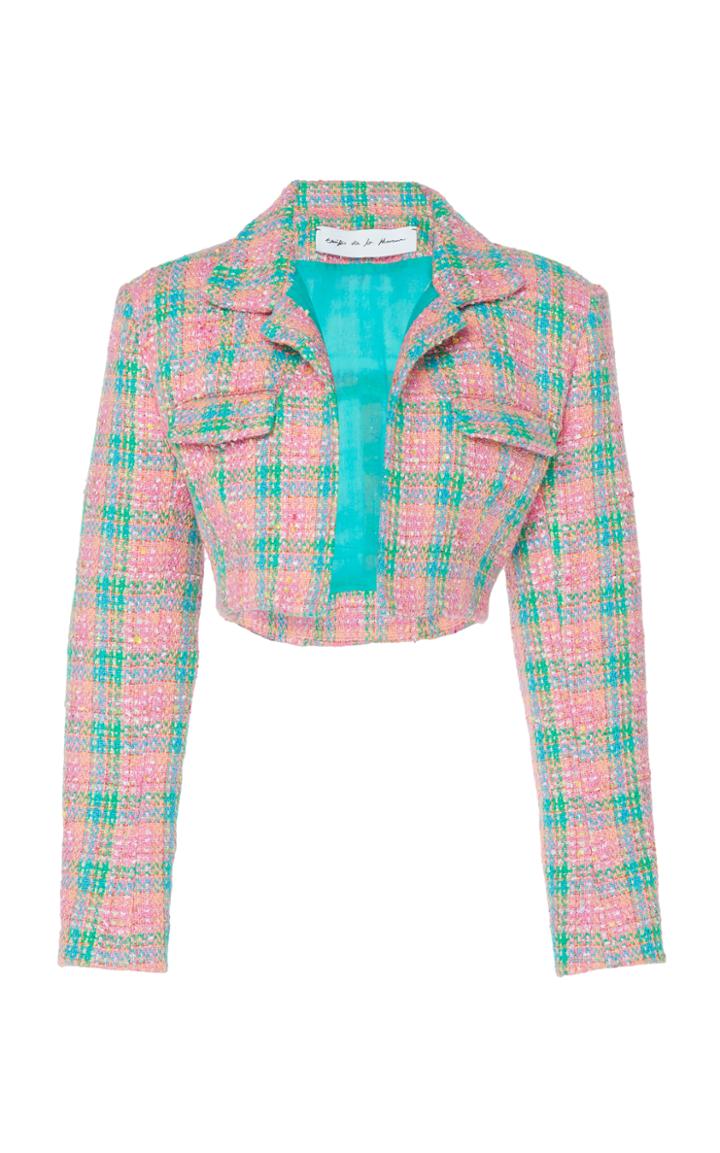 Emilio De La Morena Dynasty Cropped Plaid Jacket