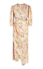 Lake Studio Floral-print Silk-satin Midi Dress