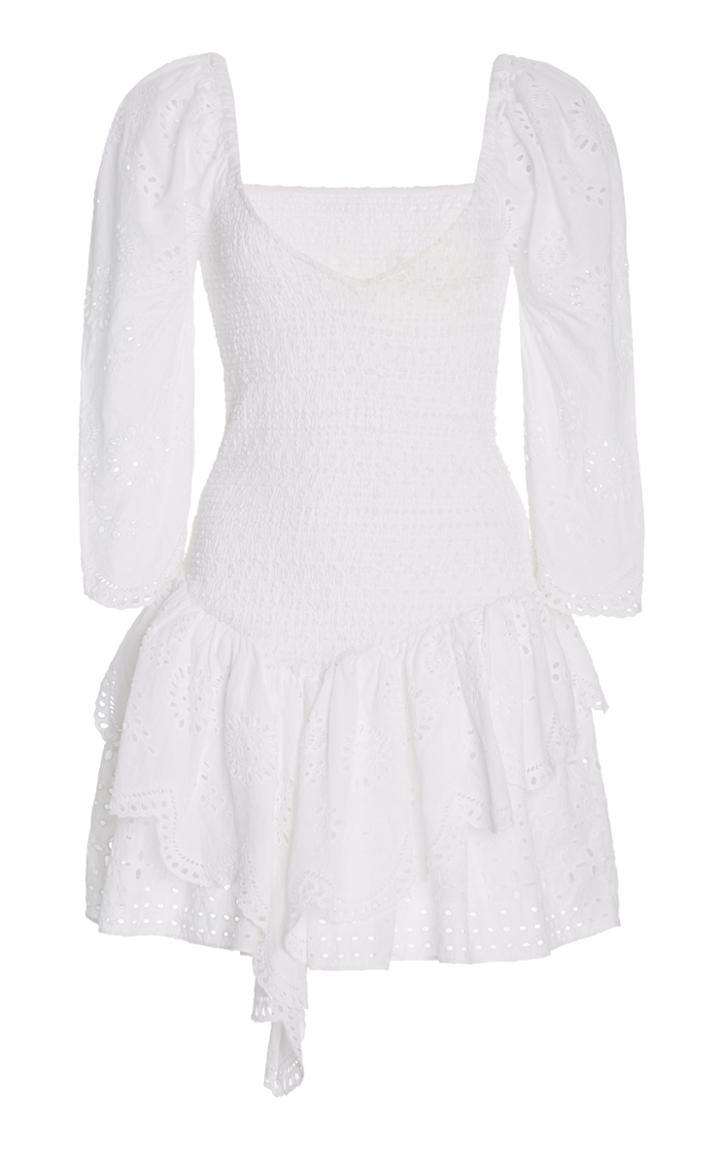 Moda Operandi Loveshackfancy Cedria Smocked Cotton Dress