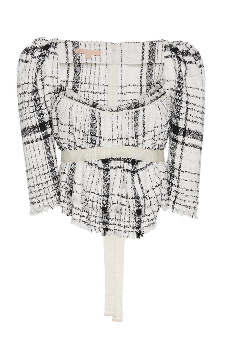 Brock Collection Occupy Tweed Peplum Top