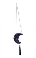 Judith Leiber Couture Galaxy Crescent Moon Tasseled Crystal Clutch