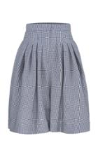 Bourie Pleated Gingham Twill Shorts