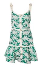 Alexis Lisel Printed Buckle-detailed Jacquard Mini Dress