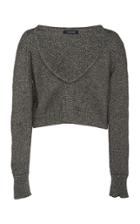 Cushnie Cropped Metallic Knitted Sweater