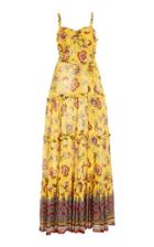 Alexis Lussa Ruffled Printed Chiffon Maxi Dress