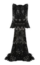 Raisa Vanessa Strass Embellished Black Maxi Dress