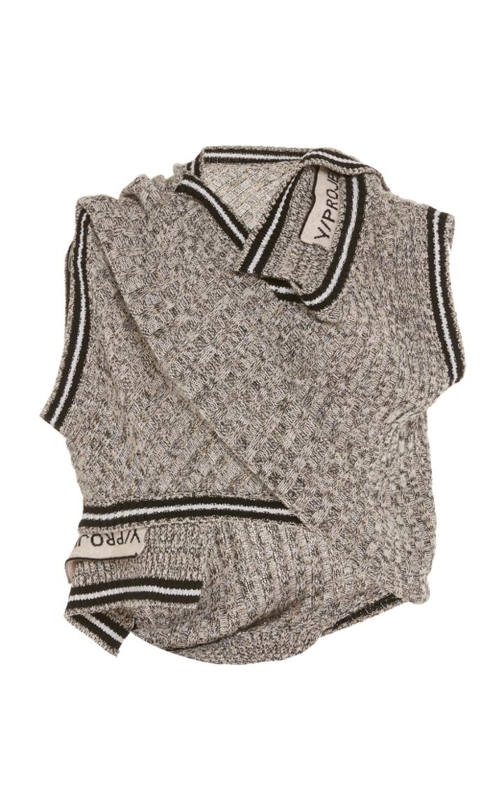 Moda Operandi Y/project Draped Cotton-blend Sweater Size: 34