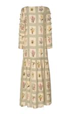 Adriana Degreas Botanic Long Silk Dress