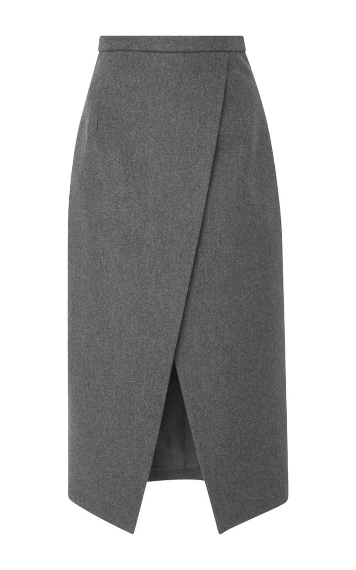 Michael Kors Collection Pressed Wool Scissor Skirt