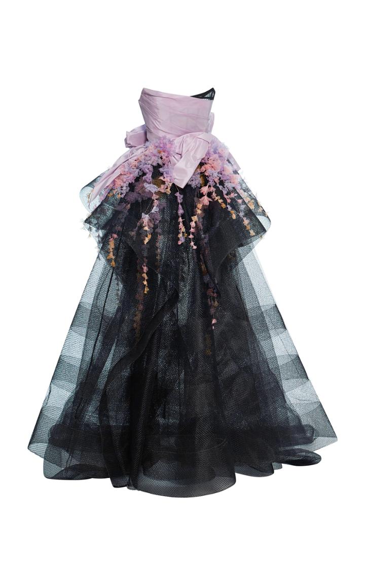 Marchesa Sculpted Embellished Ball Gown