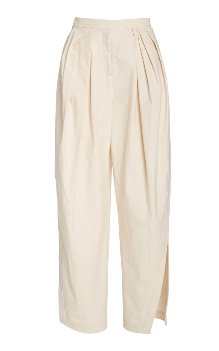 Moda Operandi Rosie Assoulin Pleated Cotton Wide-leg Pants