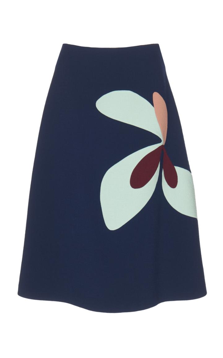 Delpozo Patchwork Crpe Skirt
