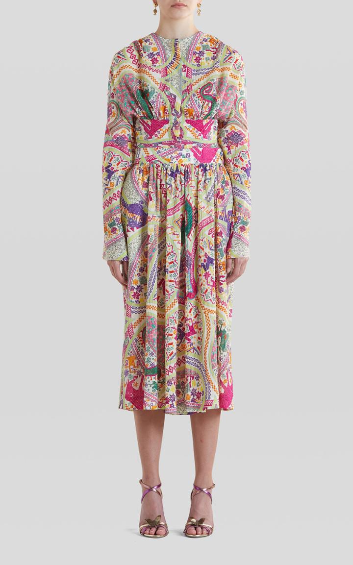 Moda Operandi Etro Cotton Paisley Midi Skirt