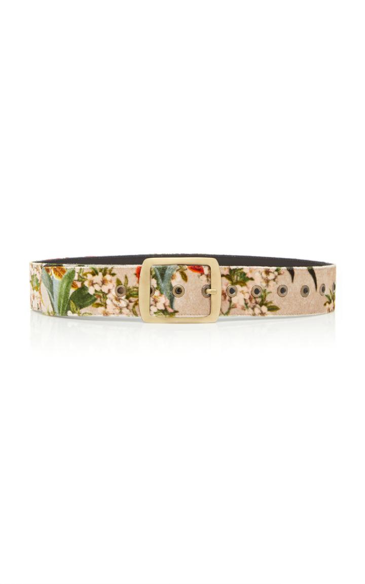 Johanna Ortiz M'o Exclusive San Telmo Floral-print Velvet Belt