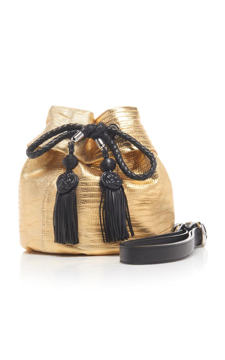 Alessandra Rich Lizard Drawstring Bag