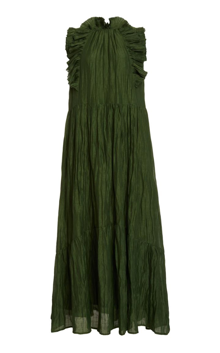 Sea Tessa Ruffled Crinkled-taffeta Maxi Dress
