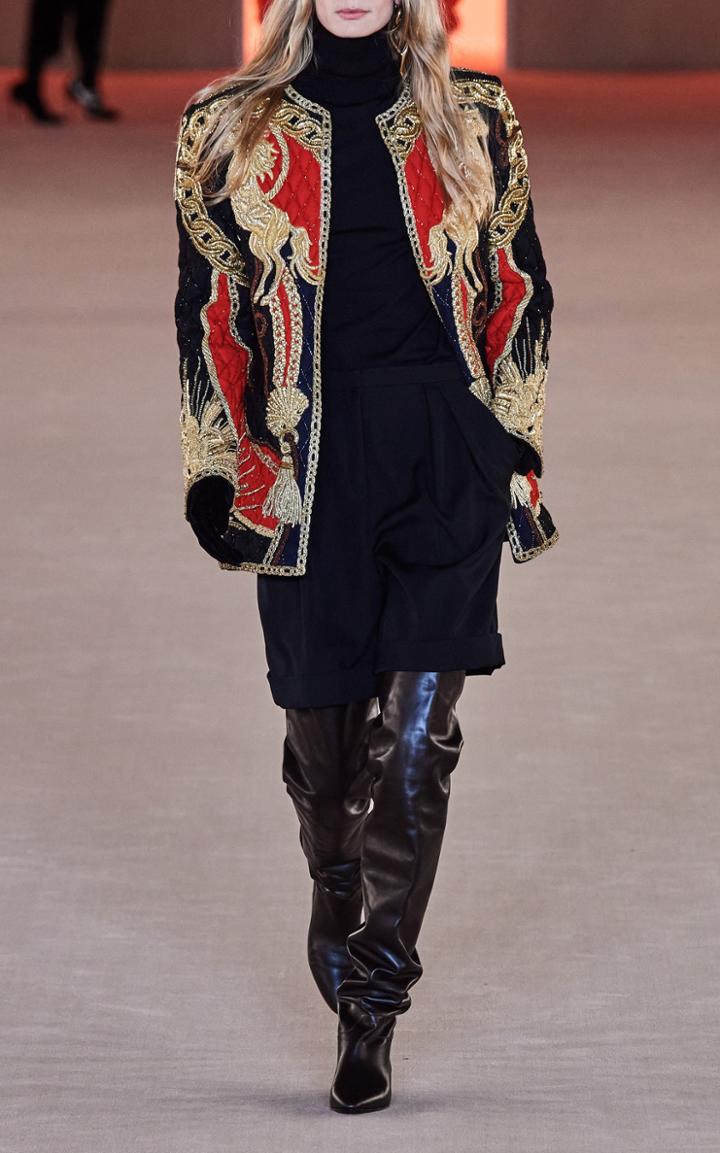 Moda Operandi Balmain Embroidered Crepe Jacket