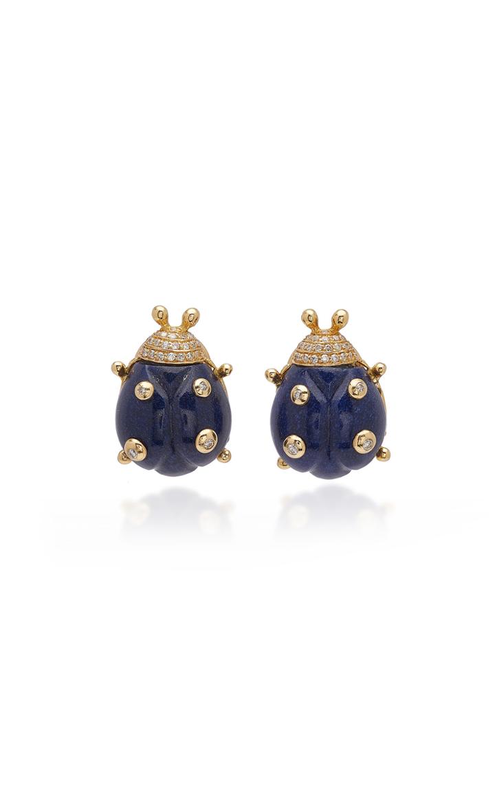 Casa Castro 18k Gold Quartz And Diamond Large Earrings
