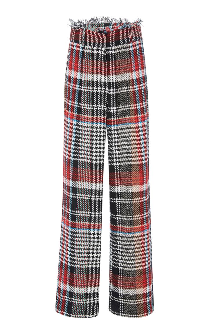 Oscar De La Renta Tweed Wide Leg Trousers