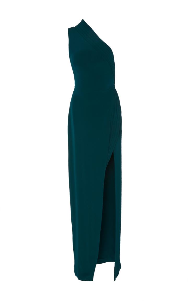 Brandon Maxwell One Shoulder Side Slit Gown