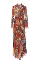 Etro Mar Silk Ruffle Dress