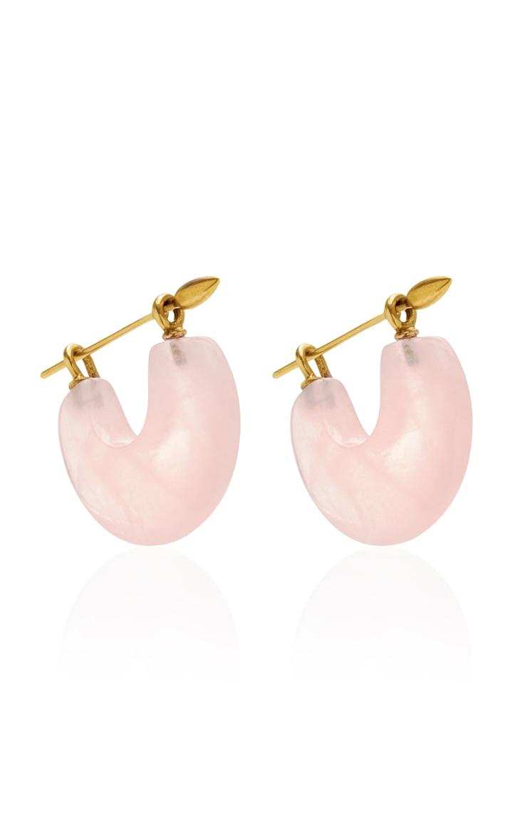 Moda Operandi En Rose Quartz Arch Earrings