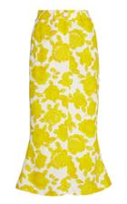 Moda Operandi Rowen Rose Siren Printed Crepe High-rise Midi Skirt Size: 34